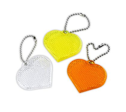 Reflexní přívěsek - odrazka  - srdíčko bílé